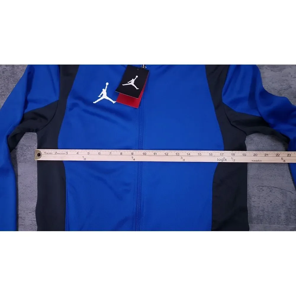 NIKE Air Jordan Flight Knit‎ Full Zip Warmup Jacket Mens SMALL TALL Blue